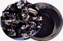 黑色花纹茶杯装饰素材