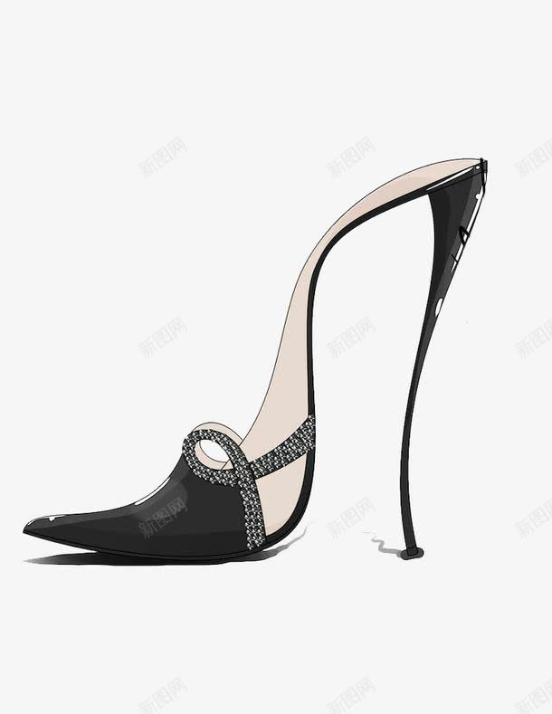 黑色女鞋png免抠素材_88icon https://88icon.com 图案设计 手绘 鞋 鞋子