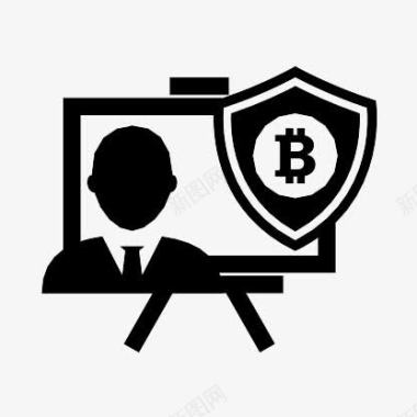 安全警示标志比特币演讲安全盾TheBitcoinIcons图标图标