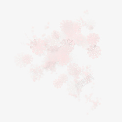粉色半透明花朵漂浮素材