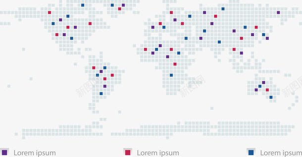 老地图英文世界地图标注图标