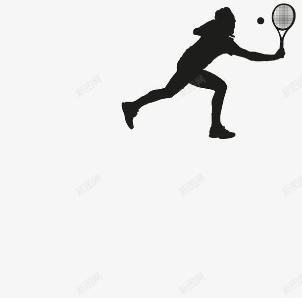 打网球人物剪影png免抠素材_88icon https://88icon.com 人物 剪影 打网球