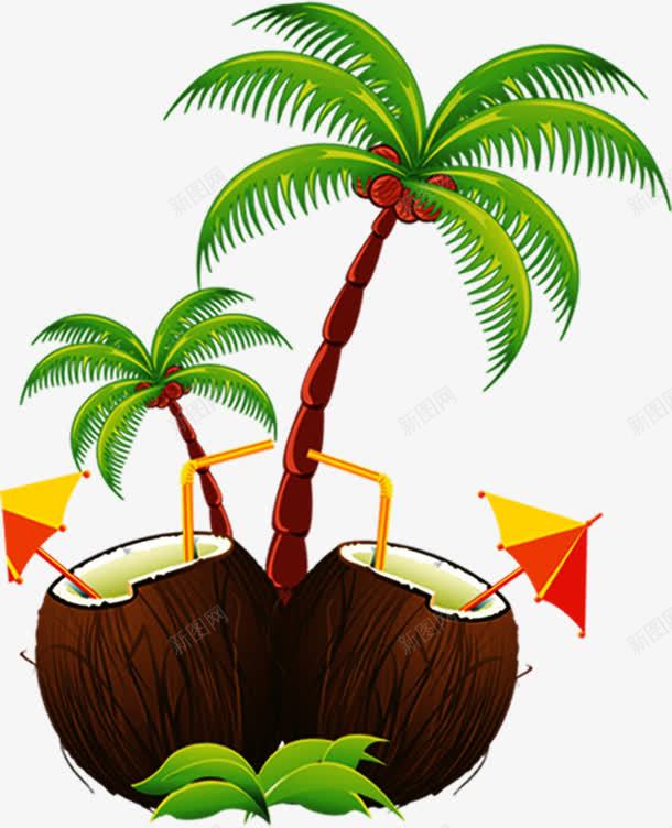 夏日椰子海报卡通椰子树png免抠素材_88icon https://88icon.com 卡通 夏日 椰子 椰子树 海报