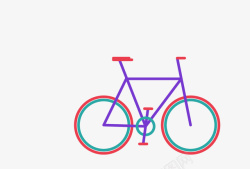 手绘卡通自行车简笔画素材