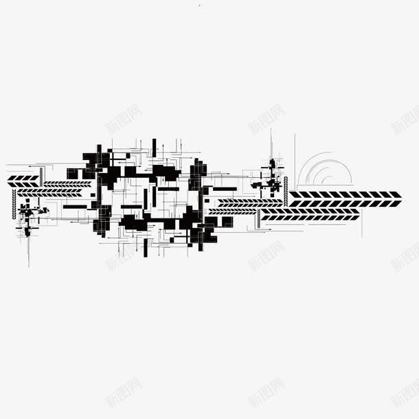 黑色电流线条电路示意图png免抠素材_88icon https://88icon.com 电流线条 电路 示意图 黑色