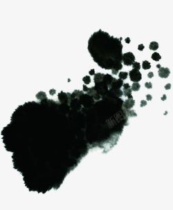黑色古典艺术墨迹抽象素材