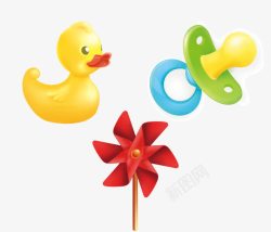 鸭子风筝和奶嘴玩具素材