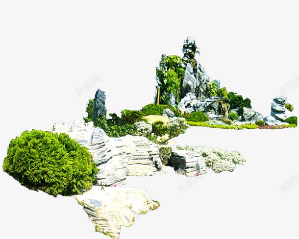 假山草地png免抠素材_88icon https://88icon.com 假山 假山绿化 园林设计 奇石 环境设计 绿化带