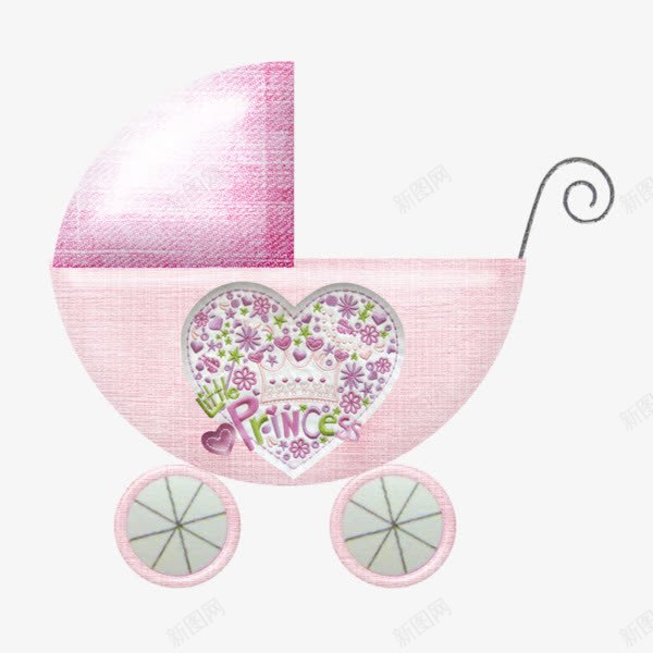 粉色婴儿车png免抠素材_88icon https://88icon.com 卡通 婴儿车 手推车 手绘 粉色