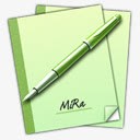 笔书绿色笔记本请注意米拉素材