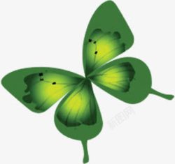 绿色创意蝴蝶美景手绘素材