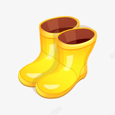 黄色的雨靴图标图标