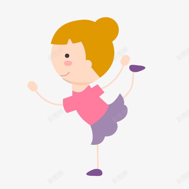 跳芭蕾的女孩png免抠素材_88icon https://88icon.com 卡通小孩 矢量运动小孩 运动青年