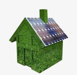 绿色太阳能环保房子素材