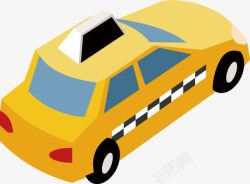 黄色的出租车漂浮素材