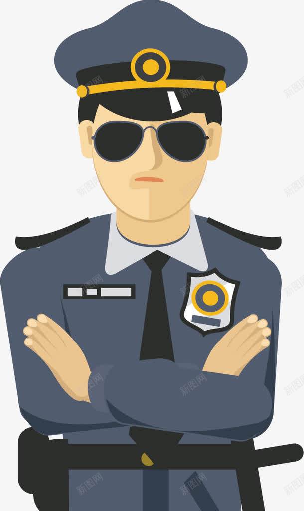 警察元素png免抠素材_88icon https://88icon.com png 元素 卡通 墨镜 网络警察 警察