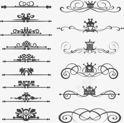 古典花纹分隔栏装饰图案素材
