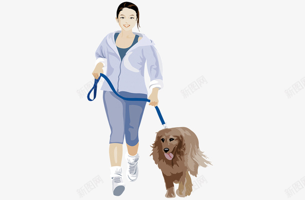 卡通人物遛狗png免抠素材_88icon https://88icon.com 人和狗 人物 动画人物 卡通 文明养犬 狗 走狗 追赶小狗