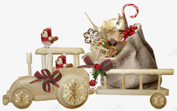 圣诞节礼物车png免抠素材_88icon https://88icon.com 圣诞节 圣诞节装饰小素材 手绘圣诞节图片 礼物车 麋鹿车
