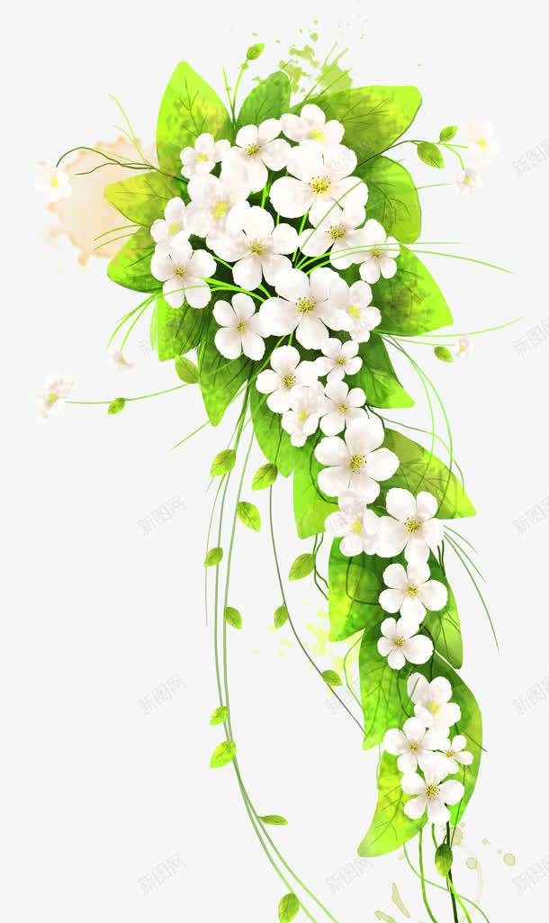 手绘白色夏季唯美花朵png免抠素材_88icon https://88icon.com 夏季 白色 花朵