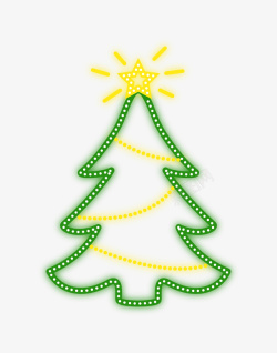 圣诞节霓虹发光圣诞树素材