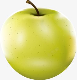手绘绿色苹果水果素材