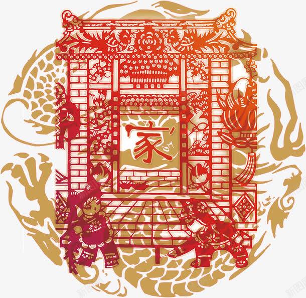 新年年画装饰psd免抠素材_88icon https://88icon.com 中国元素 年画 年画装饰 新年 福娃 纹理