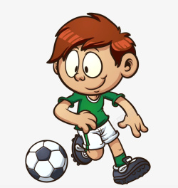 可爱卡通踢足球男孩素材