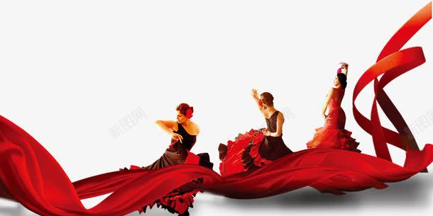飘动的绸带和跳舞的人png免抠素材_88icon https://88icon.com 中国风 红色 跳舞的人 飘动的绸带