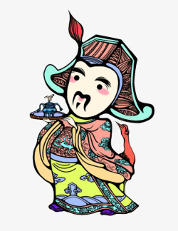 中国风俗传统武门神装饰图案素材