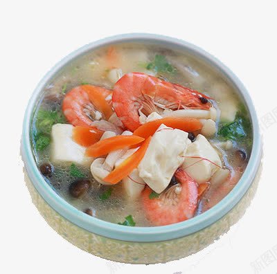 鲜虾豆腐汤png免抠素材_88icon https://88icon.com 煲汤 美食 虾仁 豆腐