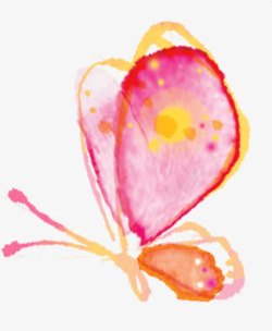 创意手绘合成飞舞的花蝴蝶水彩素材
