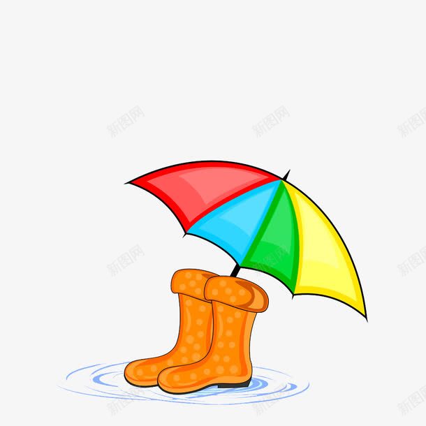 下雨的天png免抠素材_88icon https://88icon.com 伞 有趣 鞋子