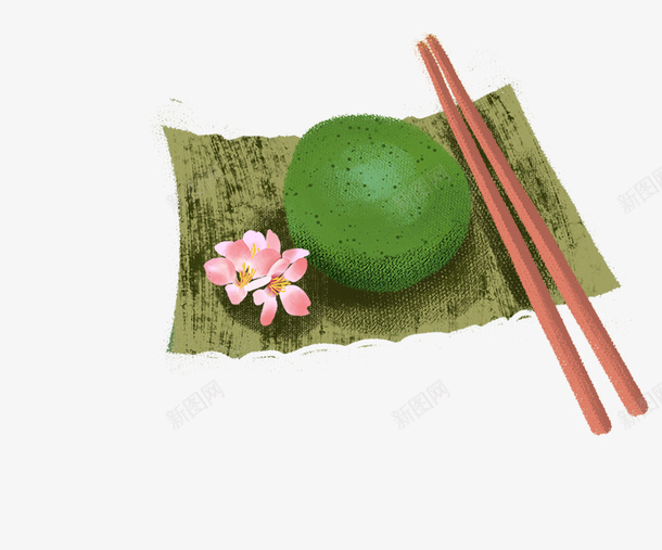 手绘插图清明节饮食一粒青团png免抠素材_88icon https://88icon.com 一粒青团 手绘插图 清明节 节日饮食 食物 饮食