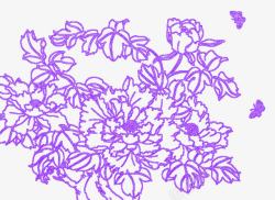 温暖紫色花朵蝴蝶素材