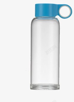 蓝盖透明水瓶素材