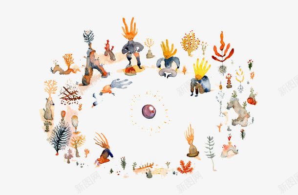 彩绘创意动物图案png免抠素材_88icon https://88icon.com 创意图案 动物聚会 彩绘图案