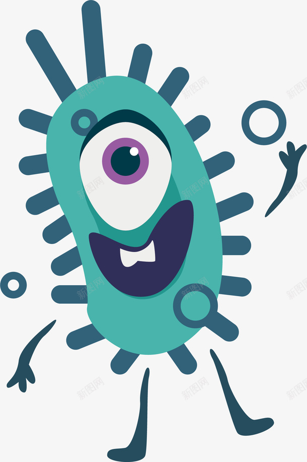 可爱的细菌png免抠素材_88icon https://88icon.com 卡通 可爱 手绘 细菌 绿色