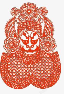 中国风传统艺术京剧脸谱剪纸素材