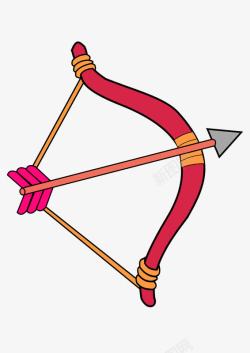 红色卡通弓箭装饰图案素材