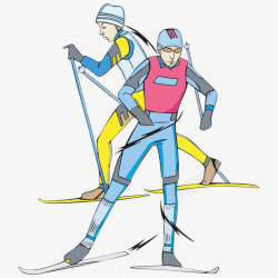 卡通滑雪运动员素材