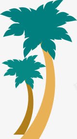 摄影卡通手绘椰子树效果素材