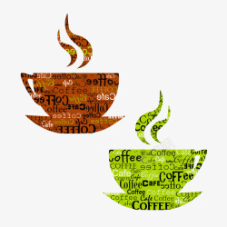 创意字母组成的咖啡杯素材