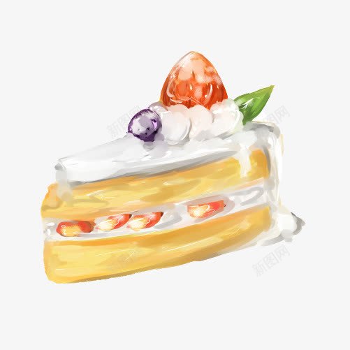 奶油水果蛋糕手绘画片png免抠素材_88icon https://88icon.com 奶油 手绘食品 水果味 白色 蛋糕