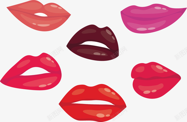 不同口红色号唇印矢量图ai免抠素材_88icon https://88icon.com 不同色号 口红色号 唇印 嘴唇 彩色嘴唇 矢量png 矢量图