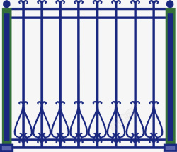 铁栏古风装饰栏杆矢量图素材