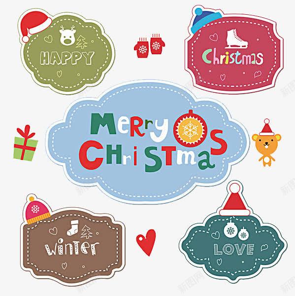 圣诞节手绘圣诞快乐标签png免抠素材_88icon https://88icon.com 冬季 圣诞帽 圣诞玻璃贴 圣诞节 彩色标签 礼物