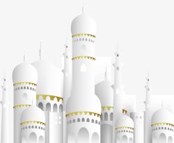 白色伊斯兰教堂素材