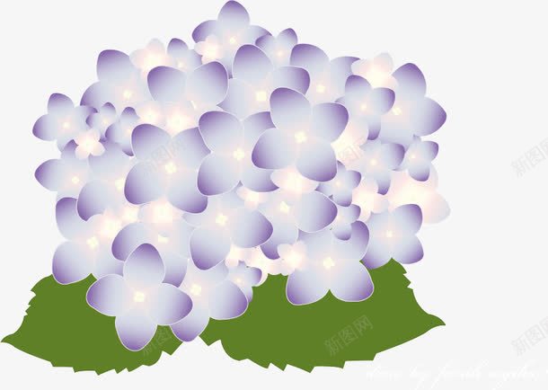 一束紫色的花png免抠素材_88icon https://88icon.com 一束紫色的花 手绘 绿叶