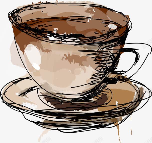 咖啡杯手绘线条png免抠素材_88icon https://88icon.com 咖啡 咖啡素材 矢量线条 素材 线条 线条素材